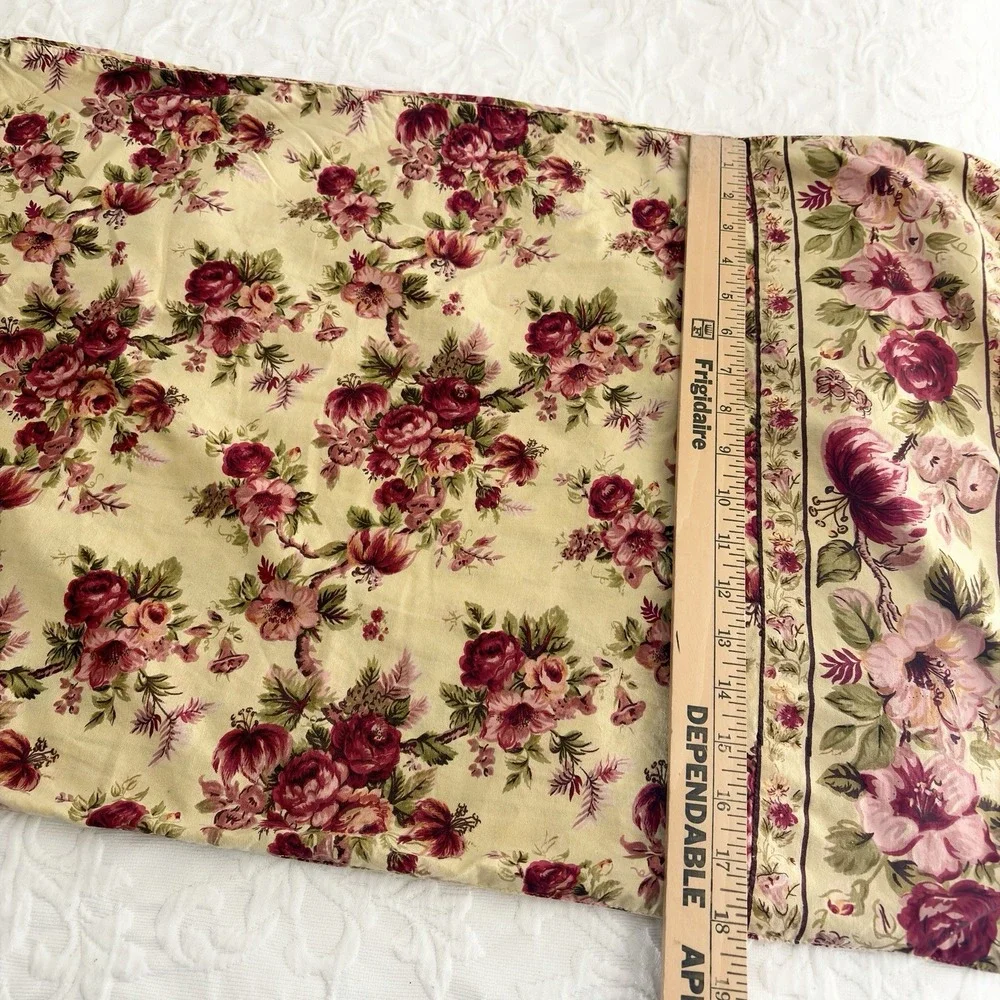Vtg April Cornell Full - Queen 100% Cotton Duvet Cover Roses Red Pink Cottage